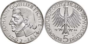 Münzen Bund ab 1946 1964, 5 Mark, Fichte, ... 
