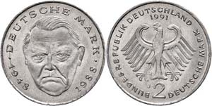 Münzen Bund ab 1946 2 Mark (3,71g), 1991, ... 