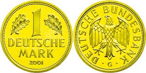 Münzen Bund ab 1946 1 Mark, Gold, 2001,  ... 