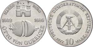 GDR 10 Mark, 1977, Guericke, in uPVC sealed, ... 