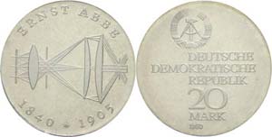 GDR 20 Mark, 1980, abb_, in uPVC sealed, ... 