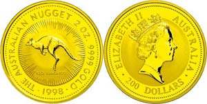 Australia 200 Dollars, Gold, 1998, kangaroo, ... 