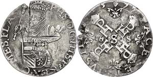 Belgien Flandern, 1/2 Ecu, 1577, Philipp II. ... 