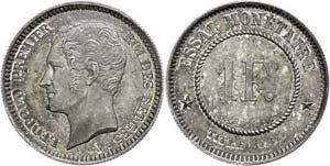 Belgien Franc, 1859, Leopold I., Probe, KM ... 