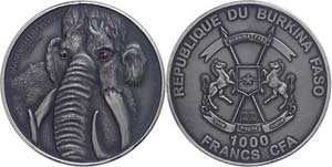 Burkina Faso 1.000 Francs, 2015,  Mammut ... 