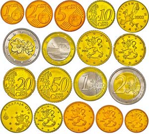 Finnland 1 Cent bis 2 Euro, 2002, Euro KMS, ... 