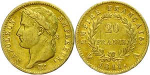 Frankreich 20 Francs, Gold, 1811, Napoleon ... 