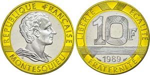 France 10 Franc, bimetal Gold / palladium, ... 