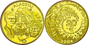France 20 Euro, Gold, 2004, Aladdin, with ... 