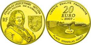 France 20 Euro, Gold, 2007, Stanislaw I. ... 