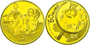 France 50 Euro, Gold, 2013, Asterix, with ... 