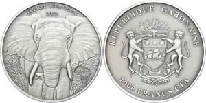 Gabon 1.000 Franc, 2012, Africa - elephant, ... 