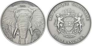 Gabon 1.000 Franc, 2012, Africa - elephant, ... 