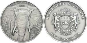 Gabun 1.000 Francs, 2012, Afrika - Elefant, ... 