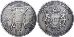 Gabon 2.000 Franc, 2012, Africa - elephant, ... 