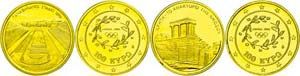 Greece 2 x 100 Euro, Gold, 2004, olympic ... 