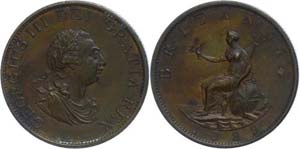 Great Britain 1 / 2 penny, 1799, Georg III., ... 