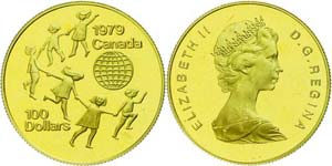 Canada 100 Dollars, Gold, 1979, UN ... 
