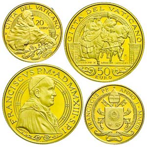 Vatican 20 and 50 Euro, Gold, 2013, Popes ... 
