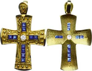 Gold and Silver Jewellery Pendant - cross ... 