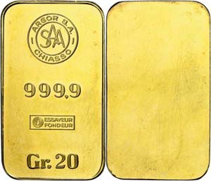 Gold and Silver Jewellery Gold bar, 20 Gr. ... 