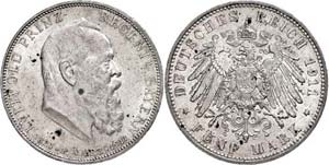 Bavaria 5 Mark, 1911, Luitpold, 90. ... 