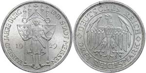Münzen Weimar 3 Reichsmark, 1929 E, ... 