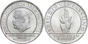 Münzen Weimar 3 Reichsmark, 1929, A, ... 