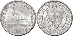 Coins Weimar Republic 3 Reichmark, 1930, F, ... 