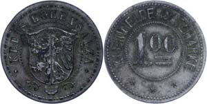 Emergency Coins 1 Mark, zinc, undated, ... 