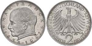 Federal coins after 1946 2 Mark, 1964, Max ... 