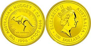 Australia 200 Dollars, Gold, 1996, kangaroo, ... 