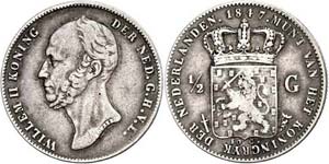 Niederlande 1/2 Gulden, 1847, Wilhelm II., ... 