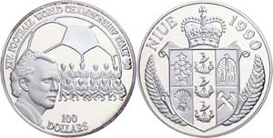 Niue 100 Dollars, silver, 1990, Francis ... 