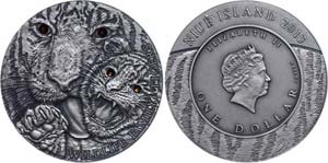 Niue 1 Dollar, 2013, tiger, 1 oz silver, ... 