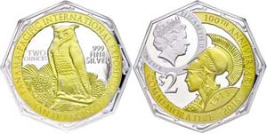 Niue 2 Dollars, 2015, Panama Pacific Int. ... 