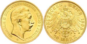Preußen Goldmünzen 20 Mark, 1898, Wilhelm ... 