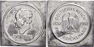 Münzen Weimar 5 Reichsmark, 1932, G, Klippe ... 
