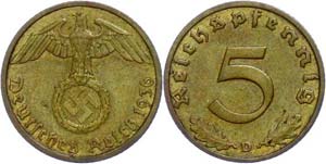 Coins Germany from 1933 to 1945 5 Reichs ... 