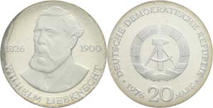 Münzen DDR 20 Mark ,1976, Wilhelm ... 
