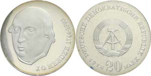 Münzen DDR 20 Mark, 1978, Herder, in ... 