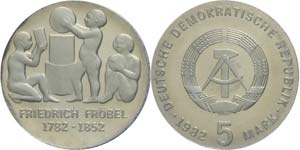 GDR 5 Mark, 1982, Fröbel, in uPVC sealed, ... 