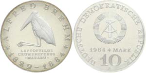 Münzen DDR 10 Mark, 1984, Brehm, in ... 