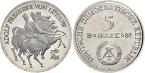 Münzen DDR 5 Mark, 1984, Lützow, in ... 