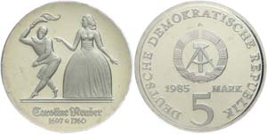 Münzen DDR 5 Mark, 1985, Neuber, in ... 