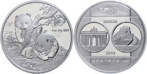 China Volksrepublik 1 Unze Silber, 2013, ... 