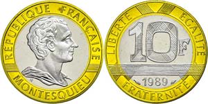 France 10 Franc, bimetal Gold / palladium, ... 