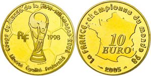France 10 Euro, Gold, 2005, World Cup 2006, ... 