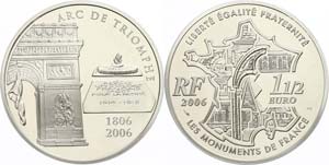Frankreich 1,5 Euro, 2006, 200 Jahre ... 