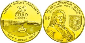 France 20 Euro, Gold, 2007, Stanislaus ... 
